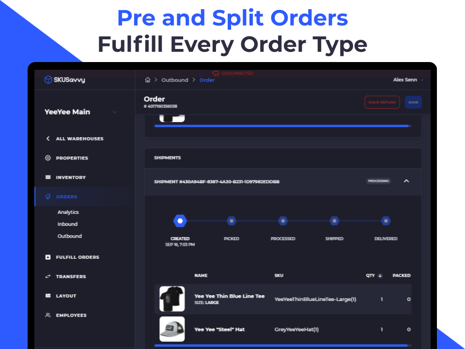 pre and split fulfill orders